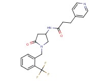 N-{5-oxo-1-[2-(trifluoromethyl)benzyl]-3-pyrrolidinyl}-3-(4-pyridinyl)propanamide