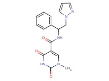 1-methyl-2,4-dioxo-N-[1-phenyl-2-(1H-pyrazol-1-yl)ethyl]-1,2,3,4-tetrahydropyrimidine-5-carboxamide