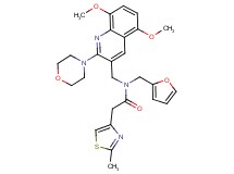 N-{[5,8-dimethoxy-2-(4-morpholinyl)-3-quinolinyl]methyl}-N-(2-furylmethyl)-2-(2-methyl-1,3-thiazol-4-yl)acetamide