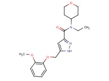 N-ethyl-5-[(2-methoxyphenoxy)methyl]-N-(tetrahydro-2H-pyran-4-yl)-1H-pyrazole-3-carboxamide