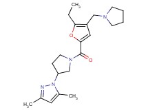 1-{1-[5-ethyl-4-(pyrrolidin-1-ylmethyl)-2-furoyl]pyrrolidin-3-yl}-3,5-dimethyl-1H-pyrazole