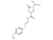 1-isopropyl-N-{2-[(4-methoxyphenyl)thio]ethyl}-5-oxo-3-pyrrolidinecarboxamide