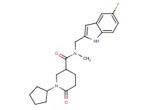 1-cyclopentyl-N-[(5-fluoro-1H-indol-2-yl)methyl]-N-methyl-6-oxo-3-piperidinecarboxamide