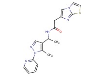 2-imidazo[2,1-b][1,3]thiazol-6-yl-N-[1-(5-methyl-1-pyridin-2-yl-1H-pyrazol-4-yl)ethyl]acetamide
