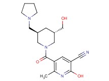 2-hydroxy-5-{[rel-(3S,5R)-3-(hydroxymethyl)-5-(1-pyrrolidinylmethyl)-1-piperidinyl]carbonyl}-6-methylnicotinonitrile