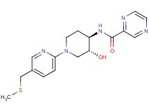 N-((3R*,4R*)-3-hydroxy-1-{5-[(methylthio)methyl]pyridin-2-yl}piperidin-4-yl)pyrazine-2-carboxamide