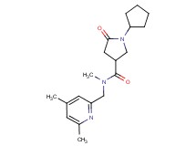1-cyclopentyl-N-[(4,6-dimethyl-2-pyridinyl)methyl]-N-methyl-5-oxo-3-pyrrolidinecarboxamide