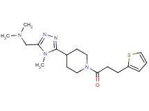 N,N-dimethyl-1-(4-methyl-5-{1-[3-(2-thienyl)propanoyl]piperidin-4-yl}-4H-1,2,4-triazol-3-yl)methanamine