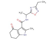 N-[1-(3-ethyl-1,2,4-oxadiazol-5-yl)ethyl]-2-methyl-4-oxo-4,5,6,7-tetrahydro-1H-indole-3-carboxamide