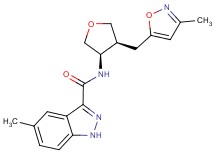 5-methyl-N-{(3R*,4S*)-4-[(3-methylisoxazol-5-yl)methyl]tetrahydrofuran-3-yl}-1H-indazole-3-carboxamide