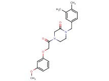 1-(3,4-dimethylbenzyl)-4-[(3-methoxyphenoxy)acetyl]-2-piperazinone
