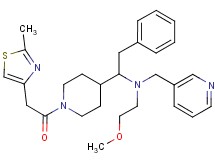 (2-methoxyethyl)(1-{1-[(2-methyl-1,3-thiazol-4-yl)acetyl]-4-piperidinyl}-2-phenylethyl)(3-pyridinylmethyl)amine