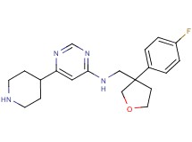 N-{[3-(4-fluorophenyl)tetrahydro-3-furanyl]methyl}-6-(4-piperidinyl)-4-pyrimidinamine bis(trifluoroacetate)