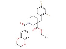 ethyl 3-(2,4-difluorobenzyl)-1-(2,3-dihydro-1,4-benzodioxin-6-ylcarbonyl)-3-piperidinecarboxylate