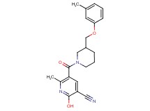 2-hydroxy-6-methyl-5-({3-[(3-methylphenoxy)methyl]-1-piperidinyl}carbonyl)nicotinonitrile