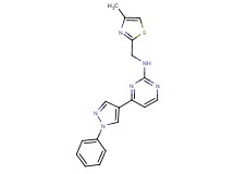 N-[(4-methyl-1,3-thiazol-2-yl)methyl]-4-(1-phenyl-1H-pyrazol-4-yl)pyrimidin-2-amine
