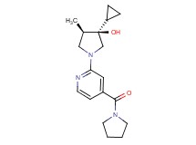 (3R*,4R*)-3-cyclopropyl-4-methyl-1-[4-(1-pyrrolidinylcarbonyl)-2-pyridinyl]-3-pyrrolidinol