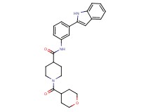 N-[3-(1H-indol-2-yl)phenyl]-1-(tetrahydro-2H-pyran-4-ylcarbonyl)-4-piperidinecarboxamide