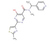 4-hydroxy-N-methyl-2-(2-methyl-1,3-thiazol-4-yl)-N-(1-pyridin-4-ylethyl)pyrimidine-5-carboxamide