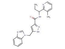 5-(1H-benzimidazol-1-ylmethyl)-N-[1-(3-methylpyridin-2-yl)propyl]-1H-pyrazole-3-carboxamide