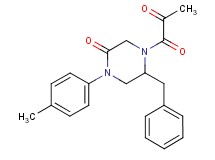 5-benzyl-1-(4-methylphenyl)-4-pyruvoyl-2-piperazinone