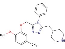 4-({5-[(2-methoxy-5-methylphenoxy)methyl]-4-phenyl-4H-1,2,4-triazol-3-yl}methyl)piperidine