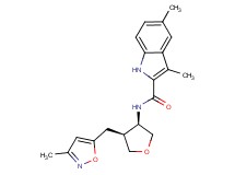 3,5-dimethyl-N-{(3R*,4S*)-4-[(3-methyl-5-isoxazolyl)methyl]tetrahydro-3-furanyl}-1H-indole-2-carboxamide