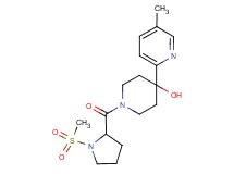 4-(5-methylpyridin-2-yl)-1-[1-(methylsulfonyl)prolyl]piperidin-4-ol