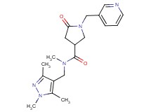N-methyl-5-oxo-1-(3-pyridinylmethyl)-N-[(1,3,5-trimethyl-1H-pyrazol-4-yl)methyl]-3-pyrrolidinecarboxamide