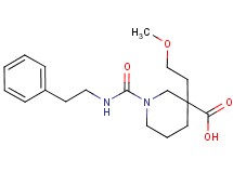 3-(2-methoxyethyl)-1-{[(2-phenylethyl)amino]carbonyl}-3-piperidinecarboxylic acid