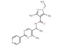 1-ethyl-3,5-dimethyl-N-[1-(4-methyl-2-pyridin-4-ylpyrimidin-5-yl)ethyl]-1H-pyrazole-4-carboxamide