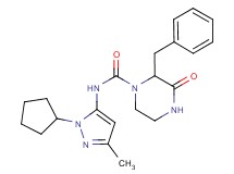 2-benzyl-N-(1-cyclopentyl-3-methyl-1H-pyrazol-5-yl)-3-oxopiperazine-1-carboxamide