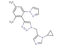 1-[(1-cyclopropyl-1H-imidazol-5-yl)methyl]-4-[2,4-dimethyl-6-(1H-pyrazol-1-yl)phenyl]-1H-1,2,3-triazole