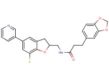 3-(1,3-benzodioxol-5-yl)-N-{[7-fluoro-5-(3-pyridinyl)-2,3-dihydro-1-benzofuran-2-yl]methyl}propanamide