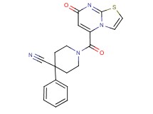 1-[(7-oxo-7H-[1,3]thiazolo[3,2-a]pyrimidin-5-yl)carbonyl]-4-phenylpiperidine-4-carbonitrile