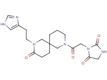 3-(2-{8-[2-(1H-imidazol-4-yl)ethyl]-9-oxo-2,8-diazaspiro[5.5]undec-2-yl}-2-oxoethyl)imidazolidine-2,4-dione
