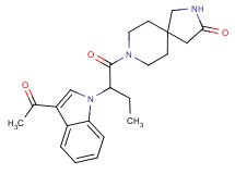 8-[2-(3-acetyl-1H-indol-1-yl)butanoyl]-2,8-diazaspiro[4.5]decan-3-one