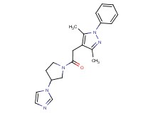 4-{2-[3-(1H-imidazol-1-yl)pyrrolidin-1-yl]-2-oxoethyl}-3,5-dimethyl-1-phenyl-1H-pyrazole