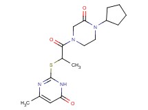 2-{[2-(4-cyclopentyl-3-oxopiperazin-1-yl)-1-methyl-2-oxoethyl]thio}-6-methylpyrimidin-4(3H)-one