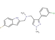 1-[3-(3-chlorophenyl)-1-methyl-1H-pyrazol-4-yl]-N-[(5-fluoro-1H-indol-2-yl)methyl]-N-methylmethanamine