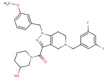 1-{[5-(3,5-difluorobenzyl)-1-(3-methoxybenzyl)-4,5,6,7-tetrahydro-1H-pyrazolo[4,3-c]pyridin-3-yl]carbonyl}-3-piperidinol