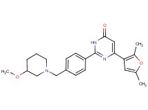 6-(2,5-dimethyl-3-furyl)-2-{4-[(3-methoxypiperidin-1-yl)methyl]phenyl}pyrimidin-4(3H)-one