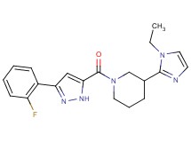 3-(1-ethyl-1H-imidazol-2-yl)-1-{[3-(2-fluorophenyl)-1H-pyrazol-5-yl]carbonyl}piperidine