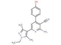 2-amino-6-(1-ethyl-3,5-dimethyl-1H-pyrazol-4-yl)-4-(4-hydroxyphenyl)nicotinonitrile