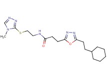 3-[5-(2-cyclohexylethyl)-1,3,4-oxadiazol-2-yl]-N-{2-[(4-methyl-4H-1,2,4-triazol-3-yl)thio]ethyl}propanamide