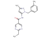 2-ethyl-N-[3-methyl-1-(3-methylbenzyl)-1H-pyrazol-5-yl]pyrimidine-5-carboxamide