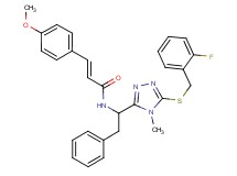 (2E)-N-(1-{5-[(2-fluorobenzyl)thio]-4-methyl-4H-1,2,4-triazol-3-yl}-2-phenylethyl)-3-(4-methoxyphenyl)acrylamide
