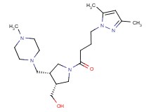 {(3R*,4R*)-1-[4-(3,5-dimethyl-1H-pyrazol-1-yl)butanoyl]-4-[(4-methylpiperazin-1-yl)methyl]pyrrolidin-3-yl}methanol
