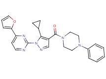 2-{5-cyclopropyl-4-[(4-phenyl-1-piperazinyl)carbonyl]-1H-pyrazol-1-yl}-4-(2-furyl)pyrimidine