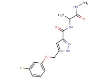 5-[(3-fluorophenoxy)methyl]-N-[1-methyl-2-(methylamino)-2-oxoethyl]-1H-pyrazole-3-carboxamide